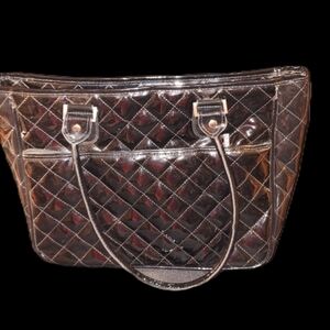 Caboodles Black Quilted Vinyl Bag 12x10